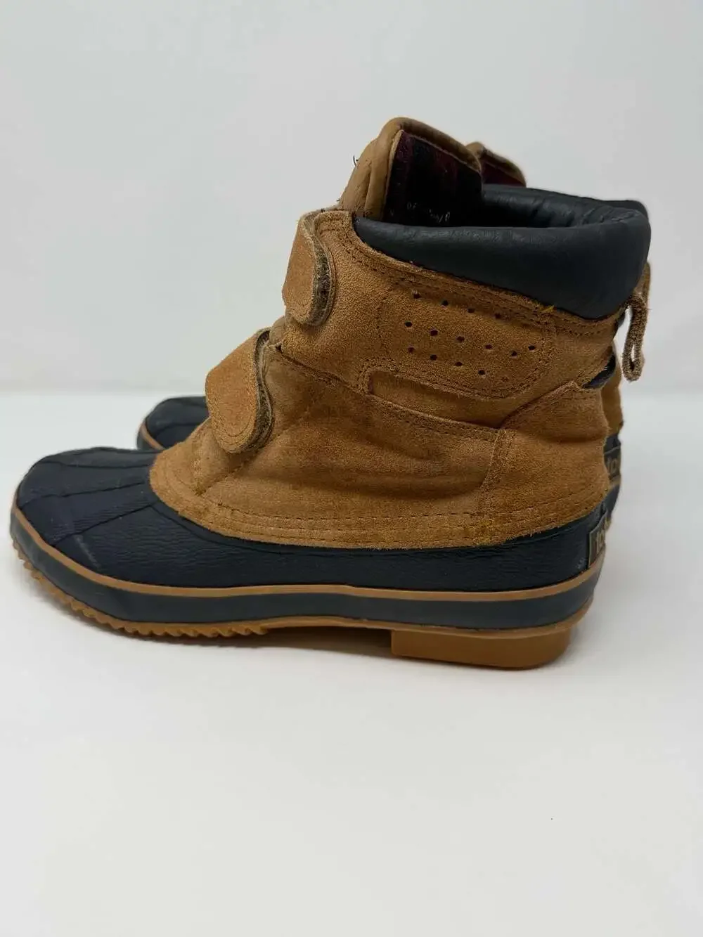 Vintage Totes Men's Thermolite Insulation Leather Duck Boots with Velcro Straps